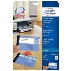 Tarjetas De Visita Avery Para Impresora Inkjet Quick&Clean 260G Mate 85X54Mm Caja 25H 200 Uds.(C32015-25)