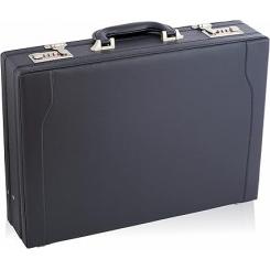 Tassia - Maletín rígido de Cuero de Poliuretano - Estilo Ejecutivo - con Bolsillos de Fuelle