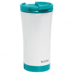 LEITZ Taza Travel térmica WOW 380 ml, blanco/turquesa