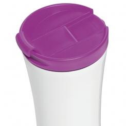 LEITZ Taza Travel térmica WOW 380 ml, blanco/violeta