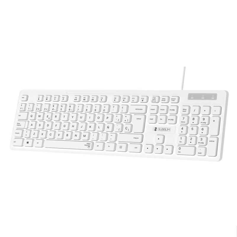 teclado-ergonomico-business-slim-silencioso-con-cable-usb-blanco