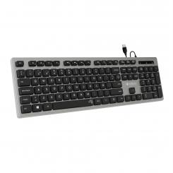 SUBBLIM Teclado Ergonómico con cable USB Plano Silencioso Gris/Negro Ergo