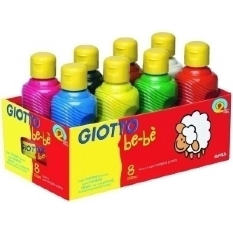 tempera-giotto-bebe-liquida-schoolpack-8-botes-x-250-ml