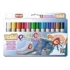 Tempera Instant Solida Playcolor Textil Pocket 5Gr. Estuche De 12 Colores