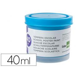 Tempera LIDERPAPEL escolar 40 ml azul cian
