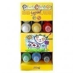 Tempera Playcolor Liqüid Glitter Liquida 250 Ml (Botella) Surtido Expositor De 18