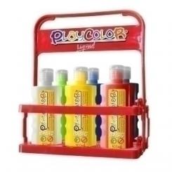 Tempera Playcolor Liqüid Liquida 500 Ml (Botella) Surtido Basket De 6
