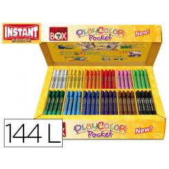 Tempera Solida En Barra Playcolor Pocket Escolar Caja De 144 Unidades 12 Colores Surtidos