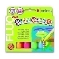 Tempera Solida Playcolor Fluo One 10Gr. Estuche De 6 Colores
