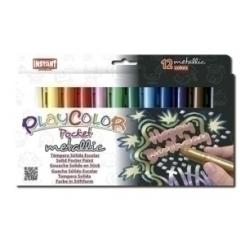 Tempera Solida Playcolor Metallic Pocket 5Gr. Estuche De 12 Colores