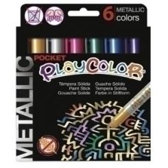 Tempera Solida Playcolor Metallic Pocket 5Gr. Estuche De 6 Colores