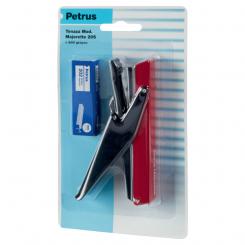 Tenaza PETRUS mini Majorette 205 + 1 Caja grapas 202 (blíster) colores surtidos