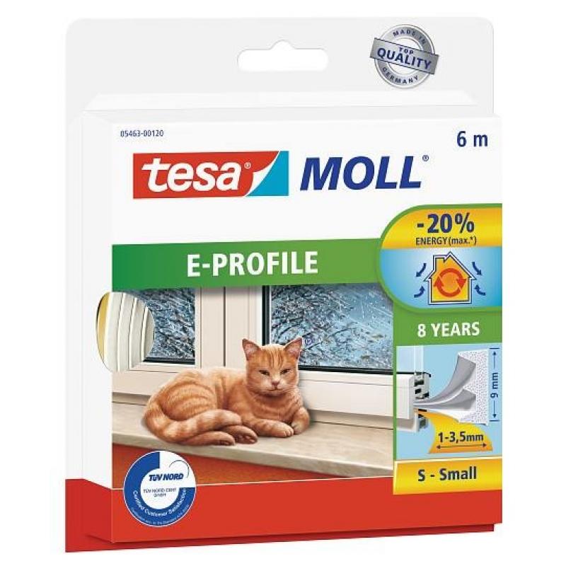 TESA Burlete de goma autoadhesivo blanco Tesamoll 6 m puerta/ventana