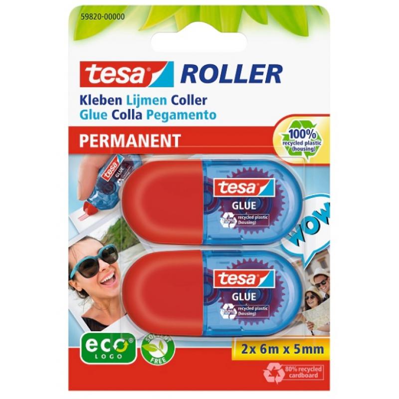 tesa-cinta-adhesiva-mini-roller-permanente-eco-6-m-x-5mm-blister-2-uds