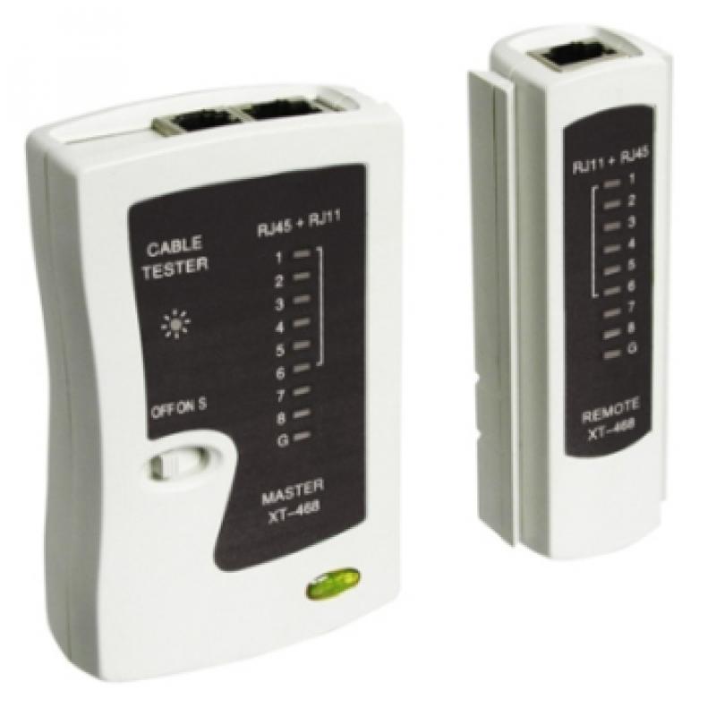 TESTER comprobador WP PARA CABLE RJ11 RJ12 RJ45 BNC INCLUYE ESTUCHE DE CUERO