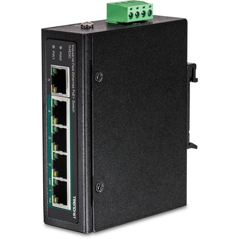 ti-pe50-switch-no-administrado-fast-ethernet-10-100-energia-sobre-ethernet-poe-negro