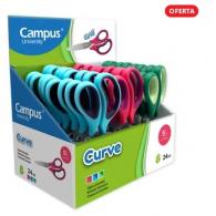 Tijera CAMPUS UNIVERSITY Curve 145mm, 1 ud, colores surtidos