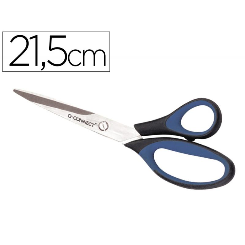 tijera-oficina-q-connect-mango-caucho-8-215-cm-blister-de-seguridad