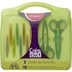 Tijeras Escolares Maped Recortes Creativos Crea Cut (Fibra De Vidrio) Estuche De 2+10 Cortes