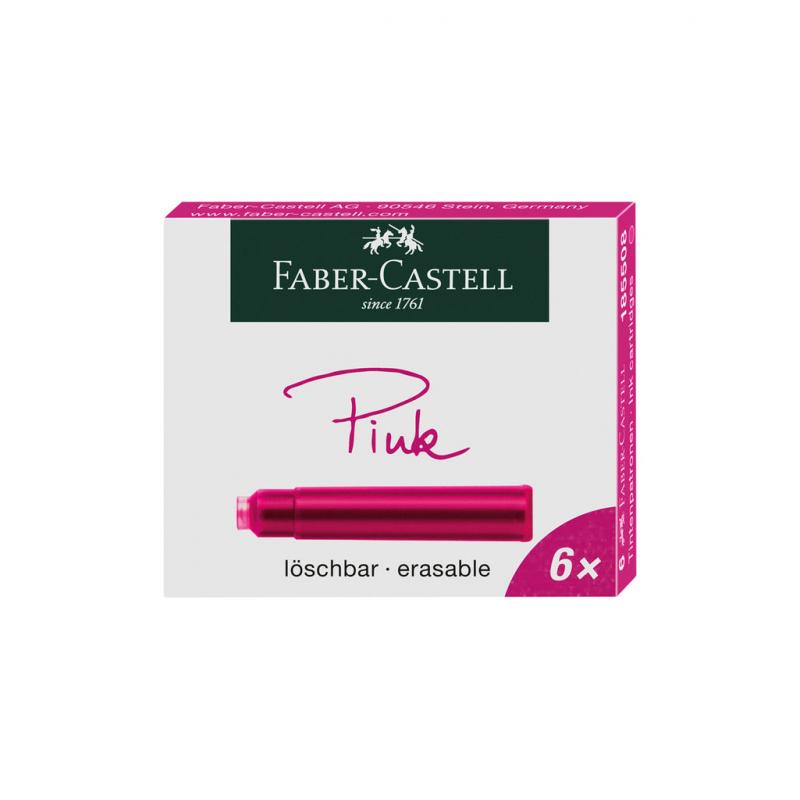Tinta Estilog.FABER-CASTELL Caja 6 Cart.Rosa