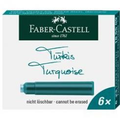 Tinta Estilog.FABER-CASTELL Caja 6 Cart.Turquesa