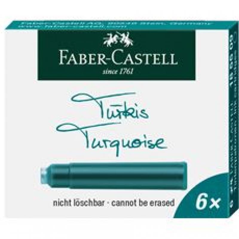 tinta-estilogfaber-castell-caja-6-cartturquesa