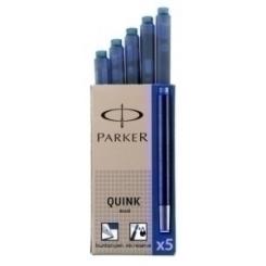 Tinta Estilografica Parker Caja 5 Cartuchos Azul Permanente S0116240