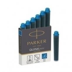 Tinta Estilografica Parker Corto Caja 6 Cartuchos Azul