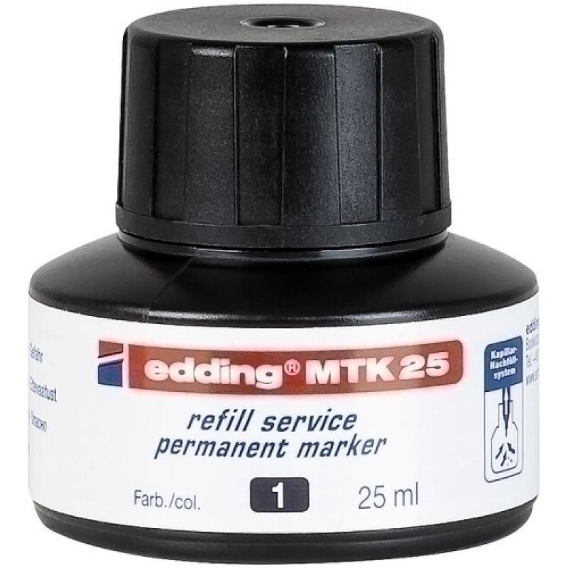 TINTA ROTULADOR EDDING PERMANENTE FRASCO 25 ml. MTK25 NEGRO