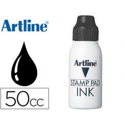 Tinta tampon ARTLINE negra bote 50 cc