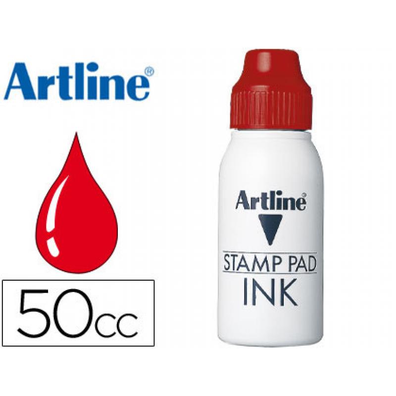 tinta-tampon-artline-roja-frasco-de-50-cc