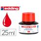 Tintero con 25 ml. Para rellenar marcadores edding para pizarra blanca . Con sistema de recarga capilar. Color rojo