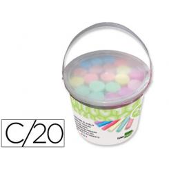 Tiza color LIDERPAPEL para suelo cubilete de 20 unidades colores surtidos