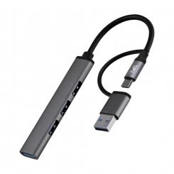 TnB HUBSLIM4 hub de interfaz USB 2.0 5000 Mbit/s Gris