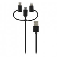 TnB WCBL3IN1 cable USB 1 m USB A USB C/Micro-USB B/Lightning Blanco