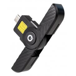 TooQ Lector Tarjetas Inteligentes, DNI Electrónico, USB-C, Negro