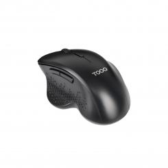 TooQ Ratón Inalámbrico Ergonómico 1600 DPI, 6 botones, Negro