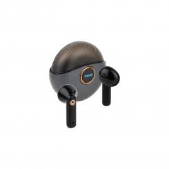 TooQ Snail Auriculares Inalámbricos + Micrófono Bluetooth con Estuche de Carga, Gris/Negros
