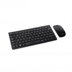 TooQ Teclado compacto + Ratón slim inalámbrico, Negro