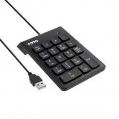 TooQ Teclado numérico USB, 19 teclas, Negro