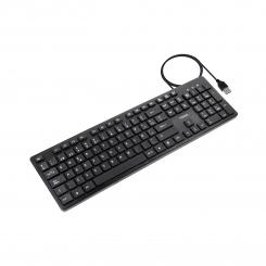 TooQ Teclado silencioso USB, 105 teclas, Negro
