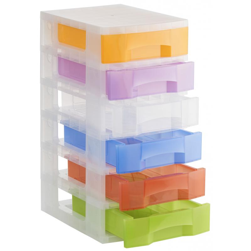 torre-almacenaje-6-cajones-6-ltrs-342x220x79-mm-polipropileno-coplimero-antiestatico-medida-ext-390x290x635-mm-carcasa-cristal-traslucido-y-cajones-surtido-traslucido
