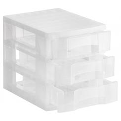 Torre de almacenaje c/3 cajones 6 ltrs. Medida ext 390x290x330 mm. Carcasa cristal translúcido y cajones cristal traslúcido