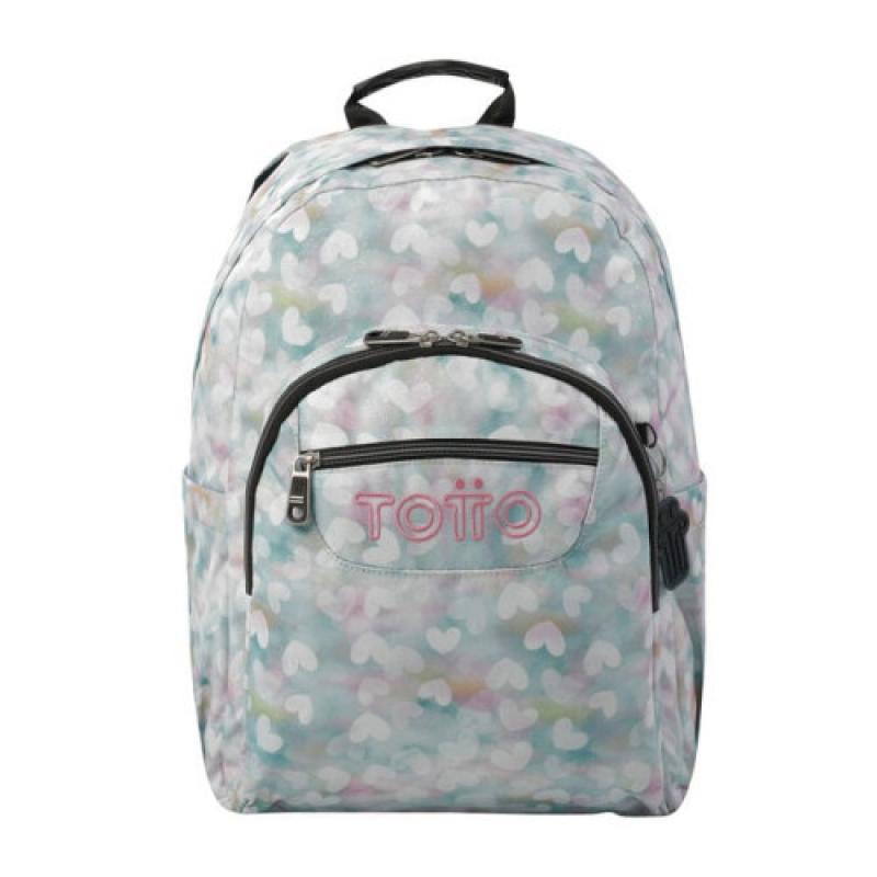 Totto Mochila Escolar Corazones Pastel