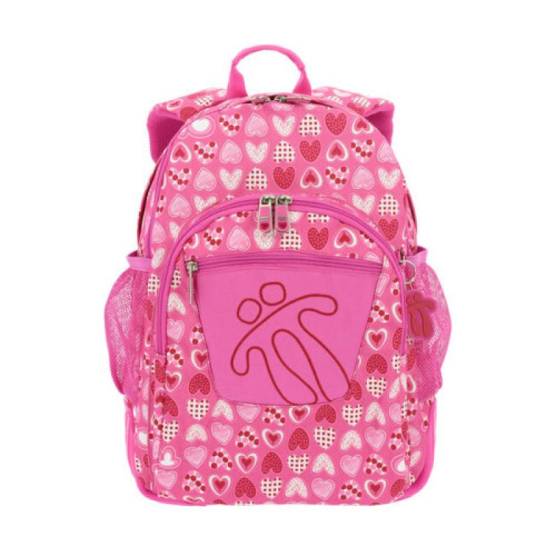 Totto Mochila Escolar Crayoles Refuerzo caucho+Bolsillo Rosa/Corazones