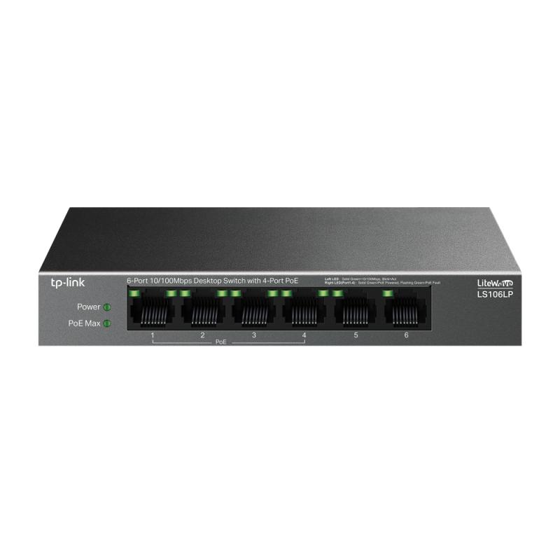 tp-link-litewave-ls106lp-switch-no-administrado-fast-ethernet-10-100-energia-sobre-ethernet-poe-negro