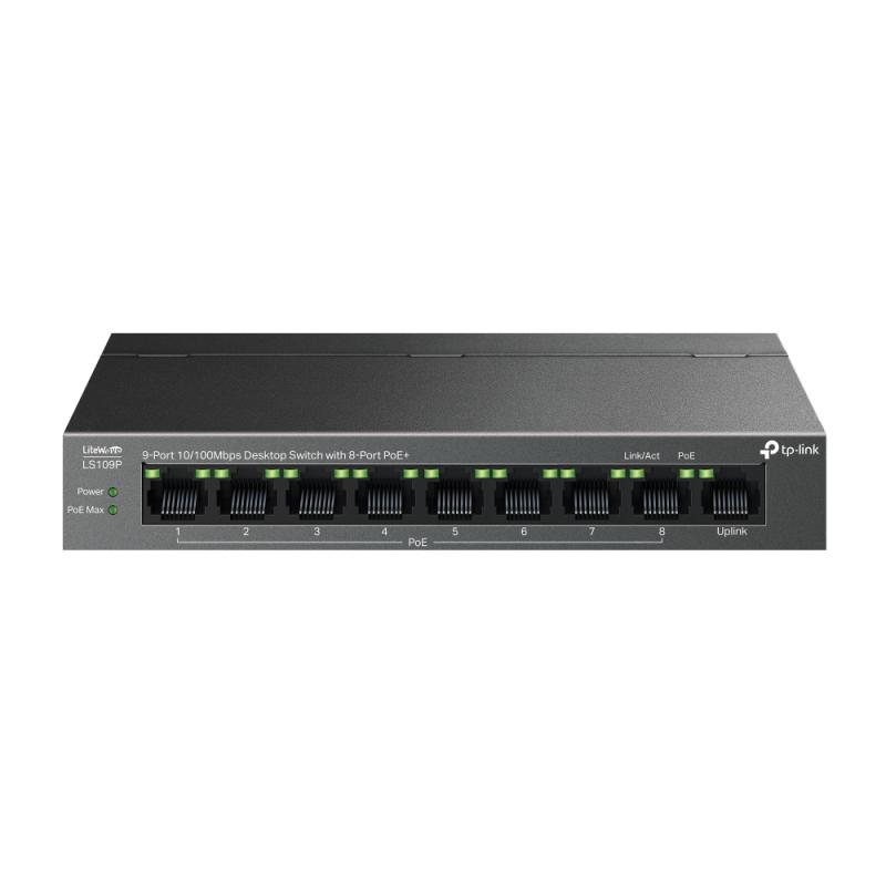 tp-link-litewave-ls109p-switch-no-administrado-fast-ethernet-10-100-energia-sobre-ethernet-poe-negro