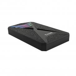 TooQ TQE-2550RGB caja para disco duro externo Carcasa de disco duro/SSD Negro 2.5