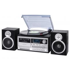 Trevi TT 1072 Tocadiscos de tracción directa Negro, Plata Semiautomático