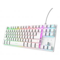Trust GXT 833W Thado TKL teclado Juego USB QWERTY Español Blanco